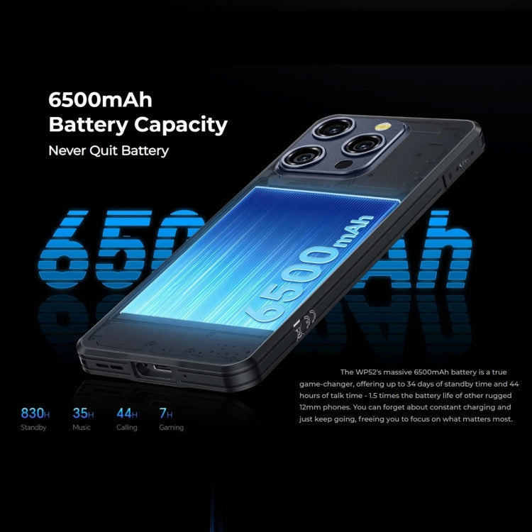 Oukitel WP52 5G Rugged Phone, 4GB+256GB, 6.6 inch Android 14.0 MediaTek Dimensity 6100+ Octa-core, NFC, OTG, Network: 5G (Navy Blue)