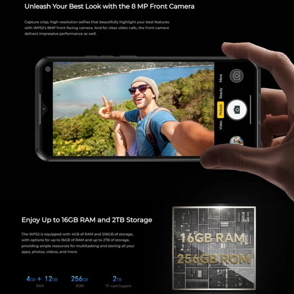 Oukitel WP52 5G Rugged Phone, 4GB+256GB, 6.6 inch Android 14.0 MediaTek Dimensity 6100+ Octa-core, NFC, OTG, Network: 5G (Black)