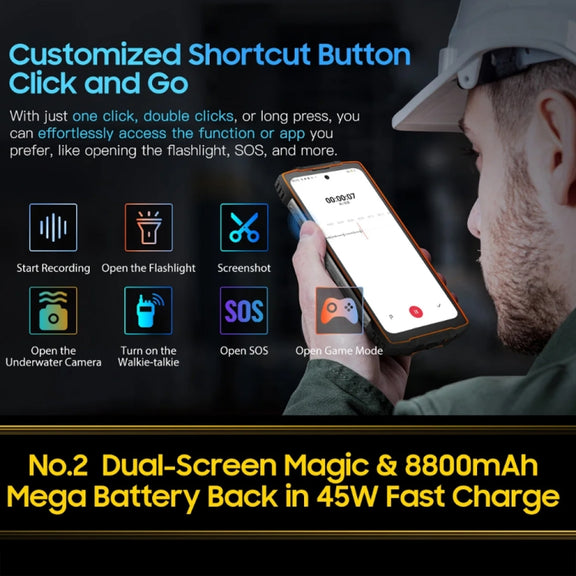 Blackview Oscal PILOT 2, 8GB+256GB, IP68/IP69K/MIL-STD-810H, 6.5 inch Android 14 MediaTek MT6789 Octa Core, Network: 4G, OTG, NFC (Orange)