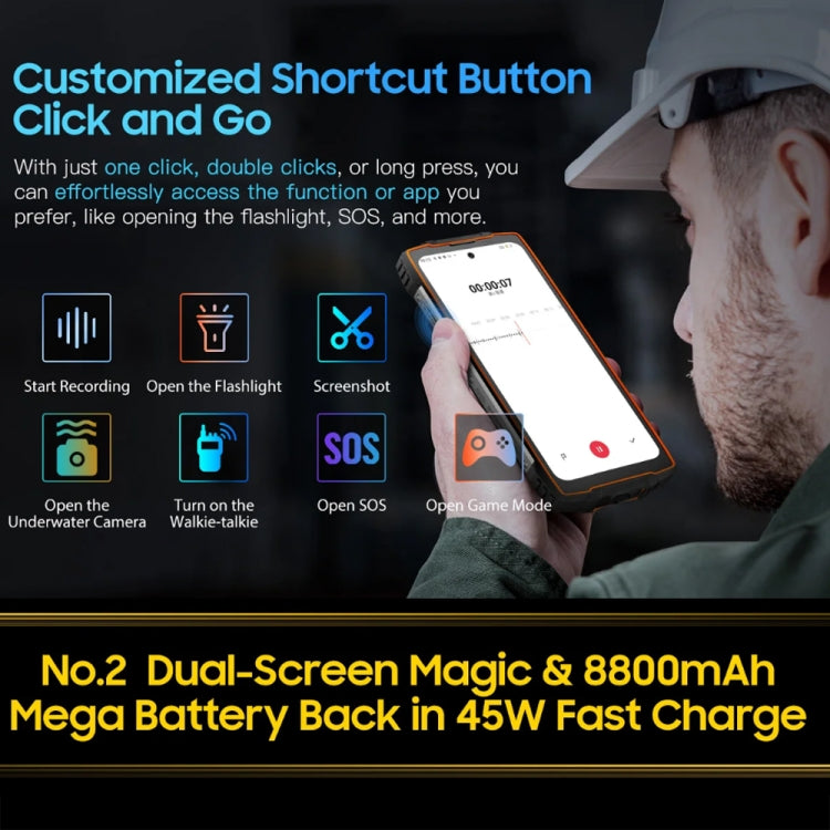 Blackview Oscal PILOT 2, 8GB+256GB, IP68/IP69K/MIL-STD-810H, 6.5 inch Android 14 MediaTek MT6789 Octa Core, Network: 4G, OTG, NFC (Orange)