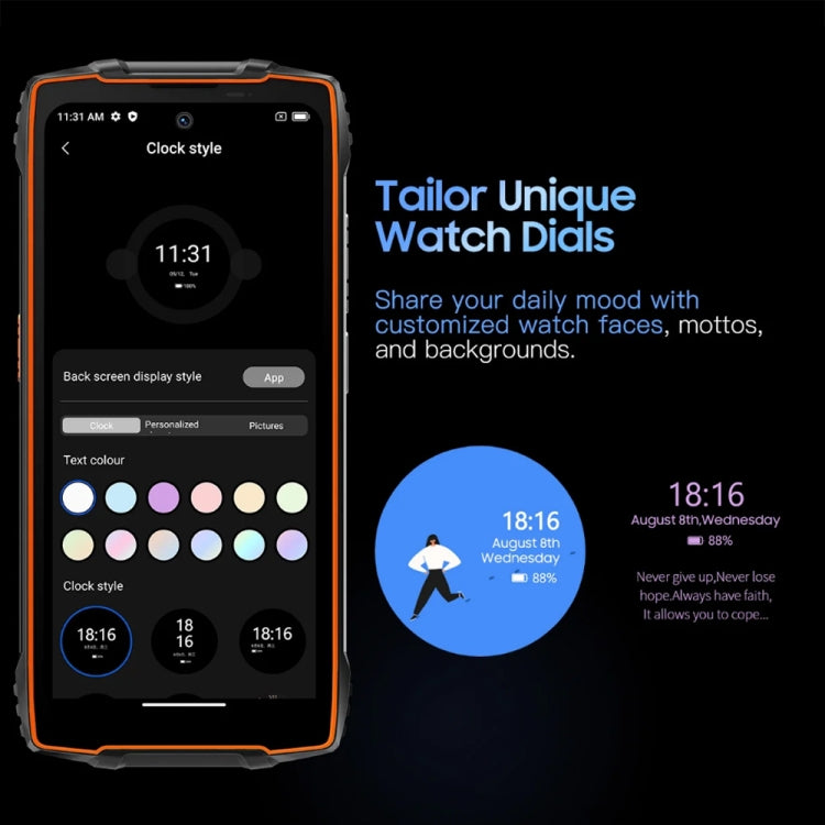 Blackview Oscal PILOT 2, 8GB+256GB, IP68/IP69K/MIL-STD-810H, 6.5 inch Android 14 MediaTek MT6789 Octa Core, Network: 4G, OTG, NFC (Orange)