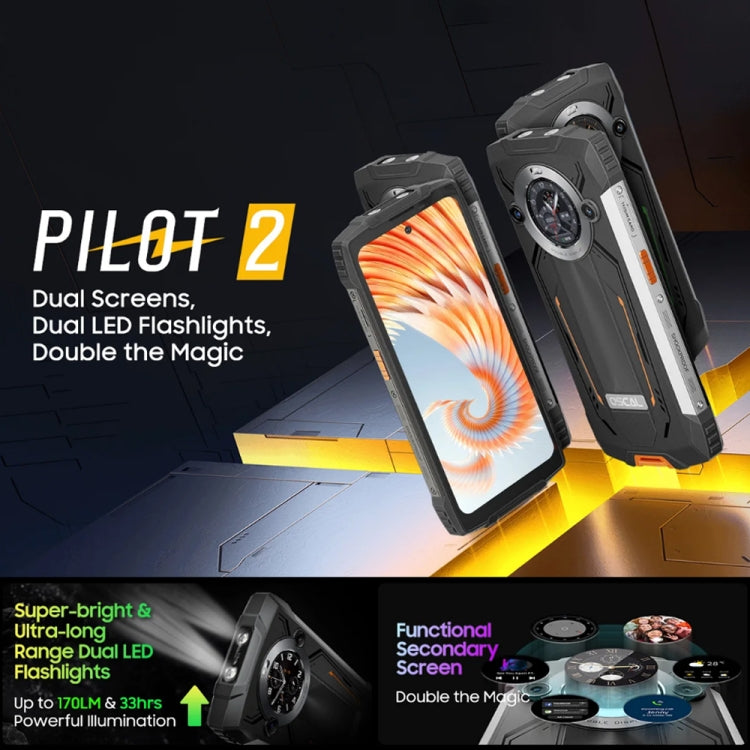 Blackview Oscal PILOT 2, 8GB+256GB, IP68/IP69K/MIL-STD-810H, 6.5 inch Android 14 MediaTek MT6789 Octa Core, Network: 4G, OTG, NFC (Orange)