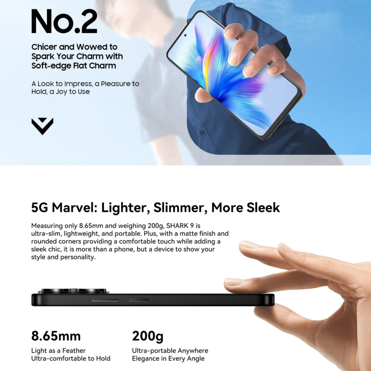Blackview SHARK 9, 8GB+256GB, 6.67 inch Android 14 Unisoc T820 Octa Core, Network: 5G (Black)