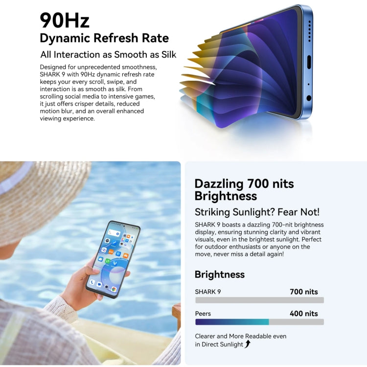 Blackview SHARK 9, 8GB+256GB, 6.67 inch Android 14 Unisoc T820 Octa Core, Network: 5G (Black)