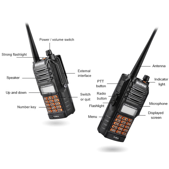 BaoFeng BF-UV9R Plus 10W Water-resistant Dual Band Radio Handheld Antenna Walkie Talkie, EU Plug