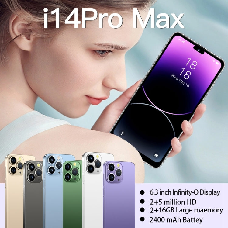 i14 Pro Max N85+, 2GB+16GB, 6.3 inch Screen, Face Identification, Android 6.0 Spreadtrum 7731G Quad Core, Network: 3G, Dual SIM,  with 64GB TF Card(Gold)