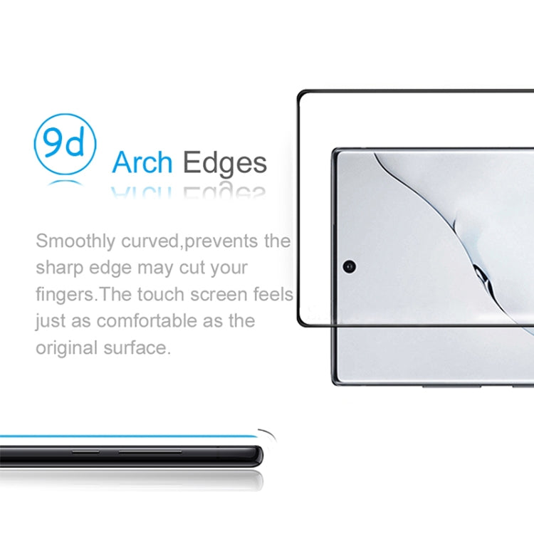 For Galaxy Note 10 3D Curved Edge Glue Curved Full Screen Tempered Glass Film, Fingerprint Unlock Is Supported(Black)
