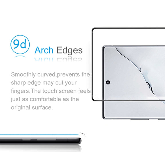 For Galaxy Note 10 3D Curved Edge Glue Curved Full Screen Tempered Glass Film, Fingerprint Unlock Is Supported(Black)