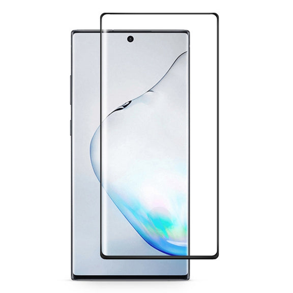 For Galaxy Note 10 3D Curved Edge Glue Curved Full Screen Tempered Glass Film, Fingerprint Unlock Is Supported(Black)