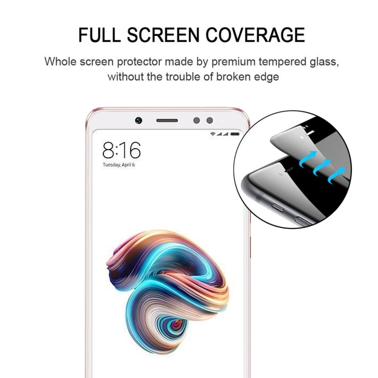 0.33mm 9H 2.5D Full Screen Fully Adhesive Tempered Glass Film for Xiaomi Redmi Note 5 Pro(White)