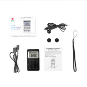 Portable AM / FM Two Bands Rechargeable Stereo Radio Mini Receiver with & LCD Screen & Earphone Jack & Lanyard (Black)