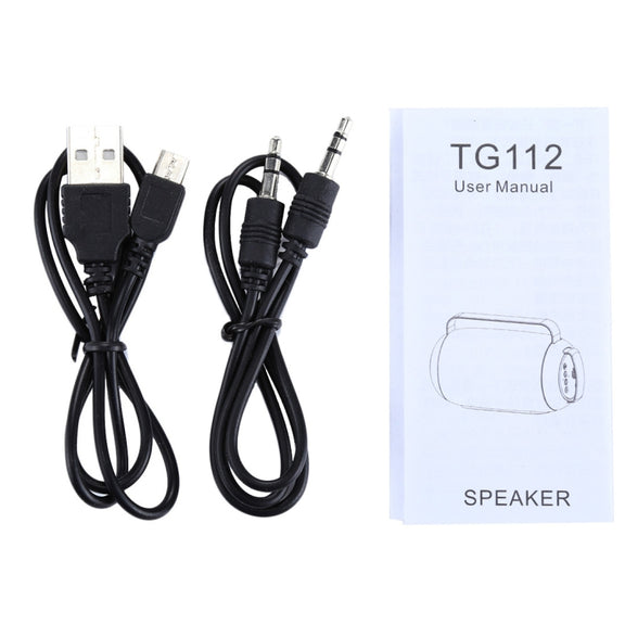 T&G TG112 Portable Bluetooth Speaker, with Mic & FM Radio Function, Support Hands-free & TF Card & U Disk Play