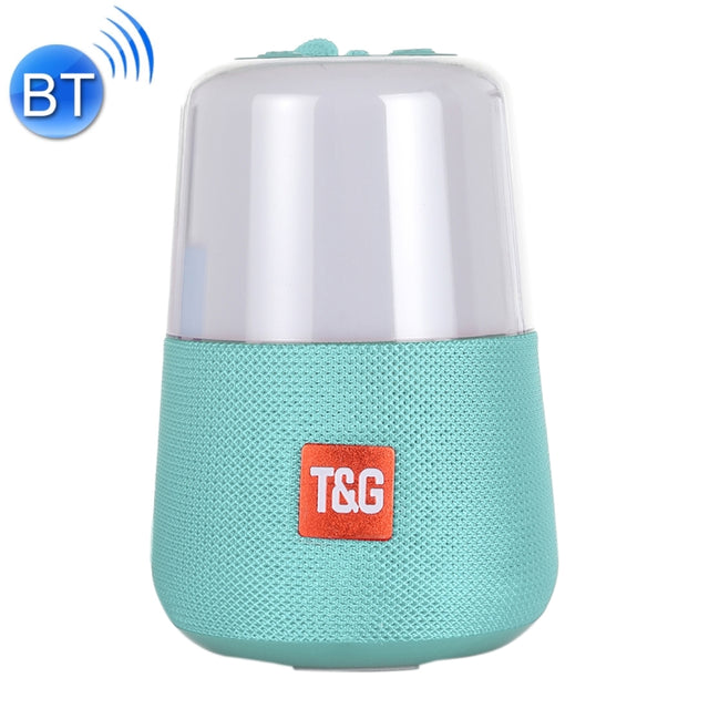 T&G TG168 Portable Wireless Bluetooth V5.0 Stereo Speaker with Handle, Built-in MIC, Support Flashing LED Light & TF Card & U Disk & AUX IN & FM(Cyan)