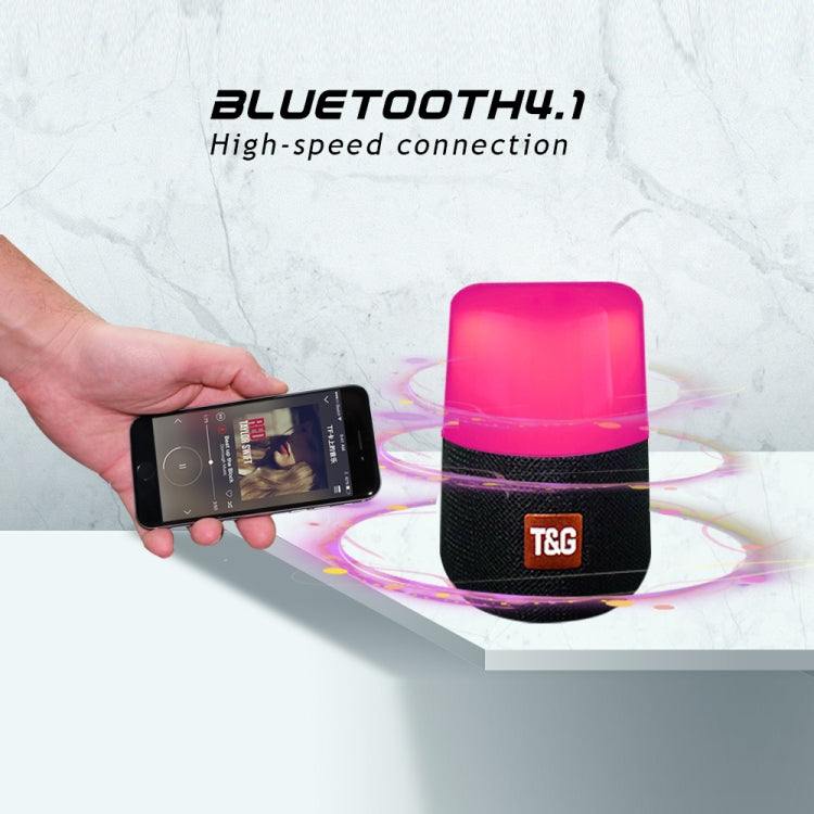 T&G TG168 Portable Wireless Bluetooth V5.0 Stereo Speaker with Handle, Built-in MIC, Support Flashing LED Light & TF Card & U Disk & AUX IN & FM(Red)