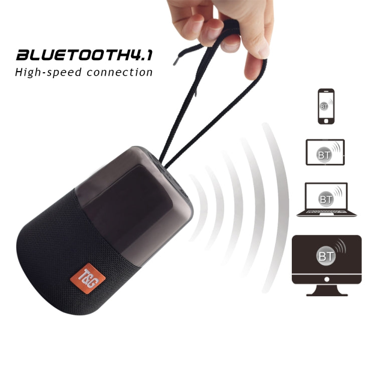 T&G TG168 Portable Wireless Bluetooth V5.0 Stereo Speaker with Handle, Built-in MIC, Support Flashing LED Light & TF Card & U Disk & AUX IN & FM(Red)