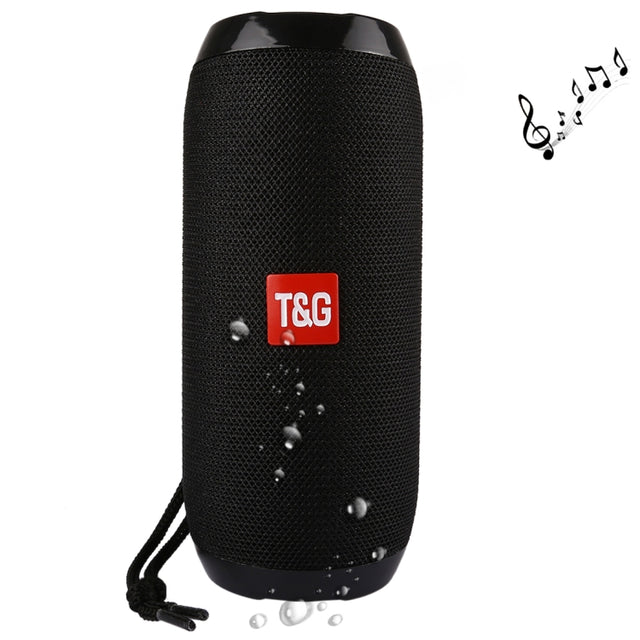 T&G TG117 Portable Bluetooth Stereo Speaker, with Built-in MIC, Support Hands-free Calls & TF Card & AUX IN & FM, Bluetooth Distance: 10m(Black)