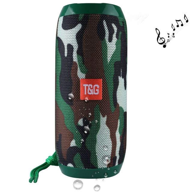 T&G TG117 Portable Bluetooth Stereo Speaker, with Built-in MIC, Support Hands-free Calls & TF Card & AUX IN & FM, Bluetooth Distance: 10m(Green)
