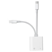 NK-1035 Pro 2 in 1 USB-C / Type-C + 8 Pin Male to RJ45 + 8 Pin Charging Female Interface Adapter