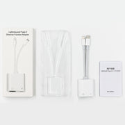 NK-1035 Pro 2 in 1 USB-C / Type-C + 8 Pin Male to RJ45 + 8 Pin Charging Female Interface Adapter