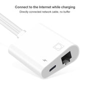 NK-1035 Pro 2 in 1 USB-C / Type-C + 8 Pin Male to RJ45 + 8 Pin Charging Female Interface Adapter