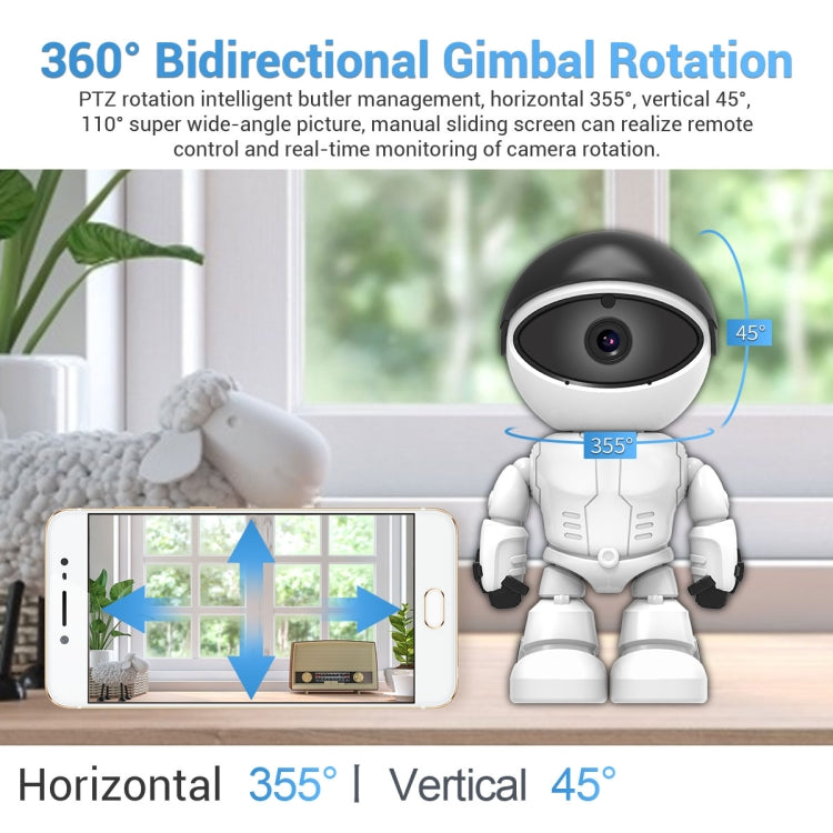 ESCAM PT205 HD 1080P Robot WiFi IP Camera, Support Motion Detection / Night Vision, IR Distance: 10m, EU Plug