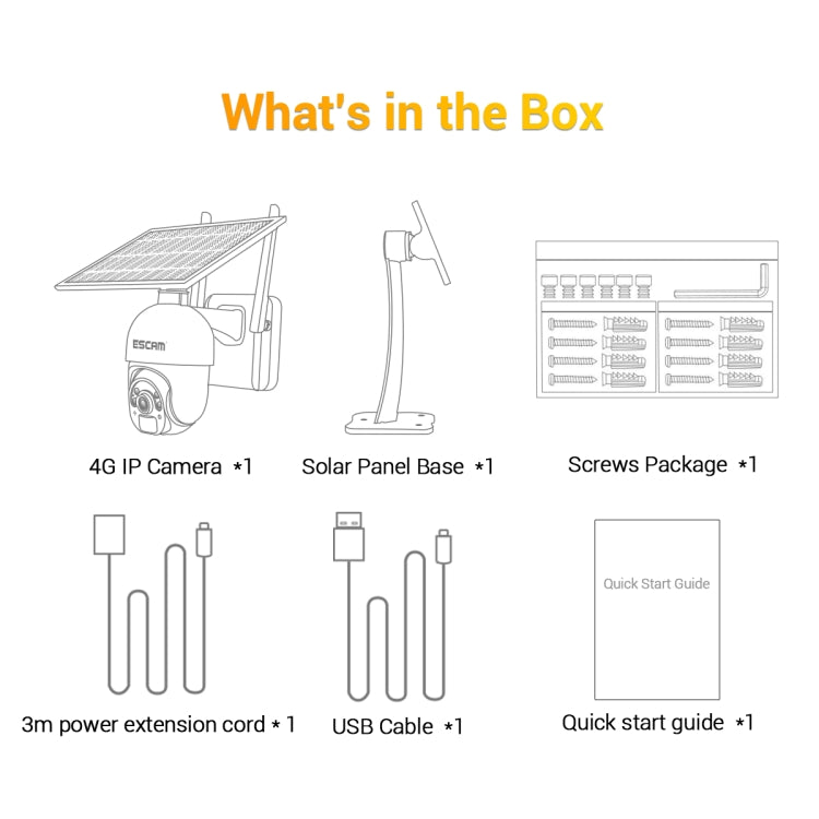ESCAM QF450 HD 1080P 4G EU Version Solar Powered IP Camera without Memory, Support Two-way Audio & PIR Motion Detection & Night Vision & TF Card