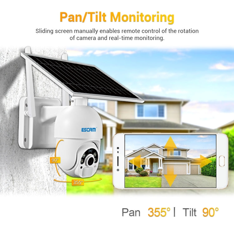 ESCAM QF450 HD 1080P 4G EU Version Solar Powered IP Camera without Memory, Support Two-way Audio & PIR Motion Detection & Night Vision & TF Card