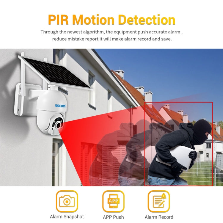ESCAM QF450 HD 1080P 4G EU Version Solar Powered IP Camera without Memory, Support Two-way Audio & PIR Motion Detection & Night Vision & TF Card