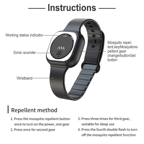 F8 Outdoor Silica Gel Mosquito Repellent Wristband(White)