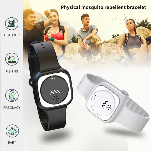 F8 Outdoor Silica Gel Mosquito Repellent Wristband(White)