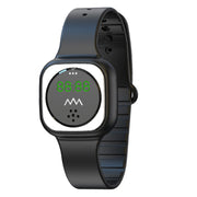 F9 Outdoor Silica Gel Mosquito Repellent Wristband with Clock(Black)