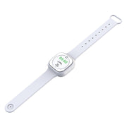 F9 Outdoor Silica Gel Mosquito Repellent Wristband with Clock(White)