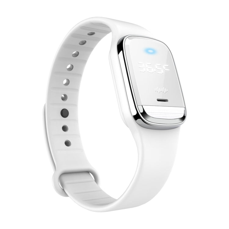 M20 Outdoor Ultrasonic Wave Mosquito Repellent Wristband with Clock & Body Temperature Test(White)