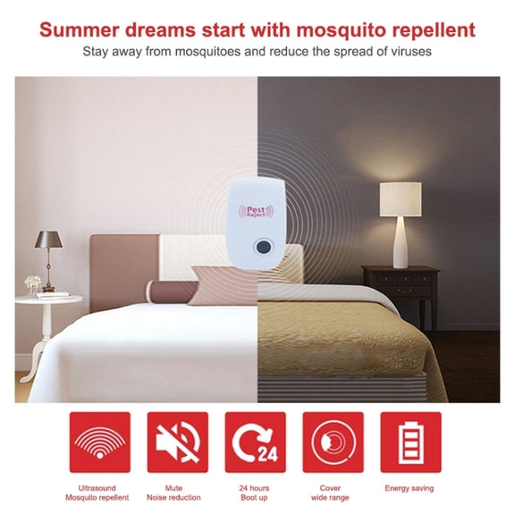 6pcs/Pack Ultrasonic Electronic Cockroach Mosquito Pest Reject Repeller, EU Plug