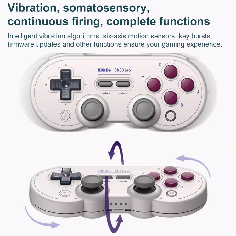 8BitDo SN30 Pro Bluetooth Gamepad Hall Version for Switch / Steam / PC / Android (White)