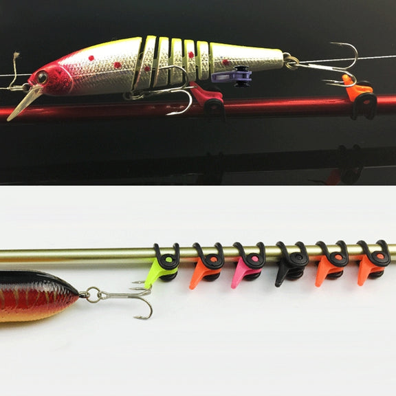 10 PCS Multiple Color Plastic Fishing Rod Pole HooK Keeper Lure Spoon Bait Holder , Random Color Delivery