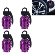 4 PCS Universal Car Tire Valve Caps(Purple)