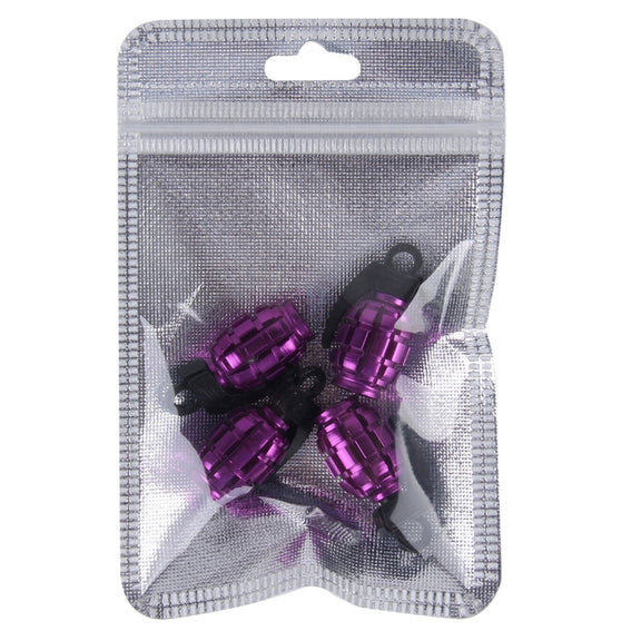 4 PCS Universal Car Tire Valve Caps(Purple)