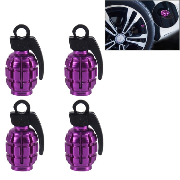 4 PCS Universal Car Tire Valve Caps(Purple)