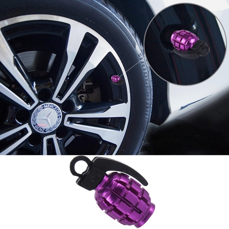 4 PCS Universal Car Tire Valve Caps(Purple)