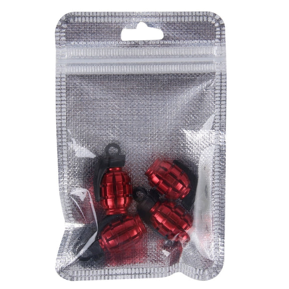 4 PCS Universal Car Tire Valve Caps(Red)