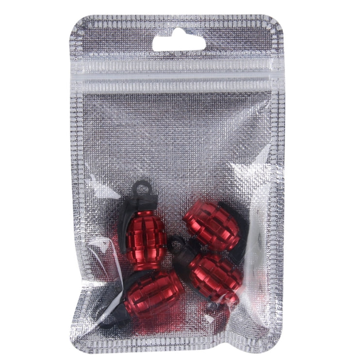 4 PCS Universal Car Tire Valve Caps(Red)