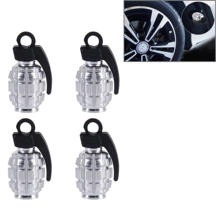 4 PCS Universal Car Tire Valve Caps(Silver)