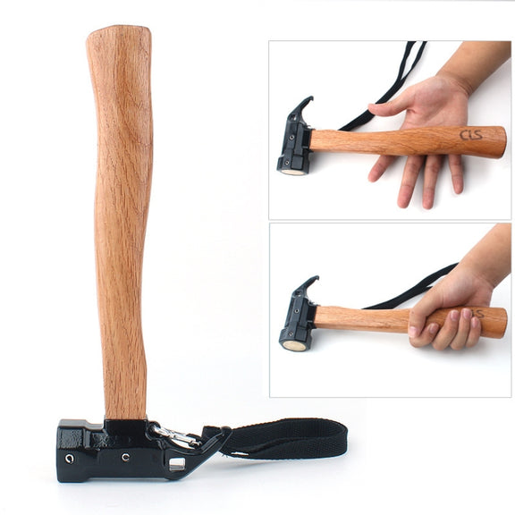 CLS-Outdoor Hexagonal Brass Brass Multi-function Nail Puller Shark Hammer