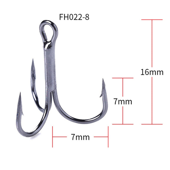 HENGJIA 20 PCS Classic Black High Carbon Steel Fishing Three-jaw Treble Hooks