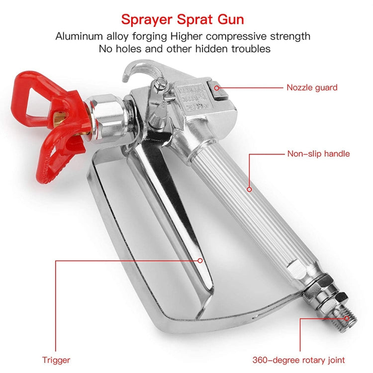 High Pressure Airless Sprayer Spray Gun & Nozzle Holder & Nozzle  Set , Paint Sprayer Sprayer Accessories (Red)