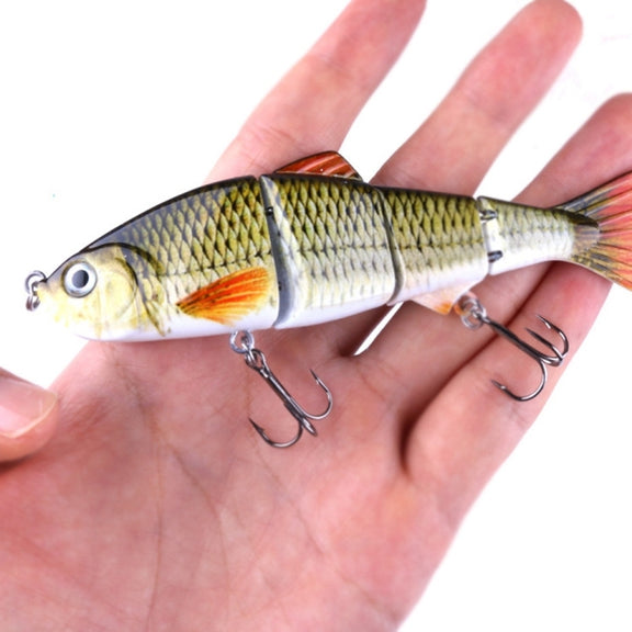 HENGJIA JM022-X 12cm 16.8g Multi-section Plastic Hard Baits Artificial Fishing Lures with Treble Hook, Random Color Delivery