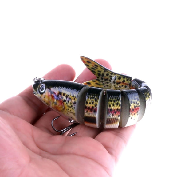 HENGJIA JM024-X 6# 13.6cm 18.7g Multi-section Plastic Hard Baits Artificial Fishing Lures with Treble Hook, Random Color Delivery