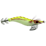 HENGJIA 3# 8cm Plastic Hard Baits Squid Fishing Lures Decoy Wood Shrimp Baits(Yellow)