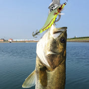 HENGJIA 3# 8cm Plastic Hard Baits Squid Fishing Lures Decoy Wood Shrimp Baits(Yellow)